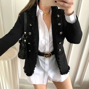 Joseph Ribkoff Black Blazer with Gold Buttons